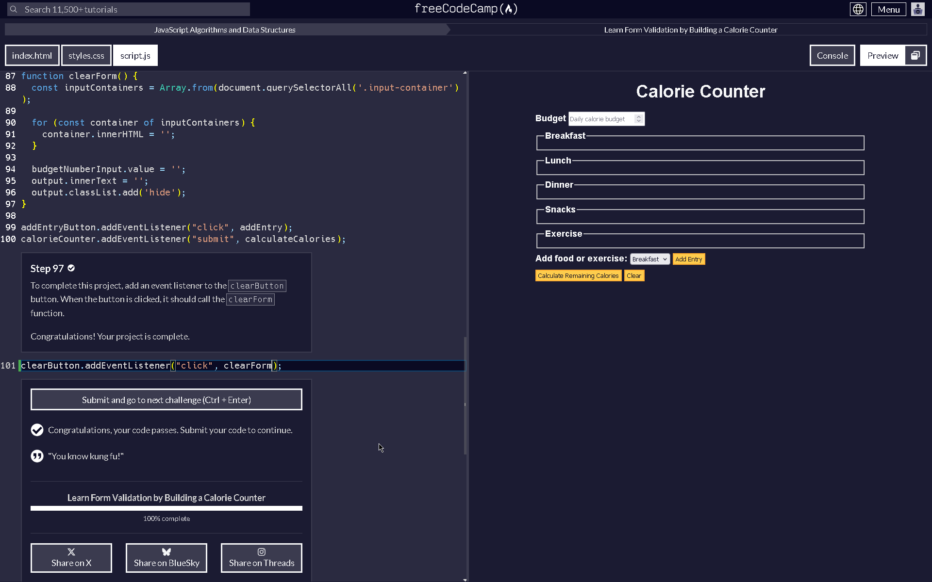 Calorie Counter Project